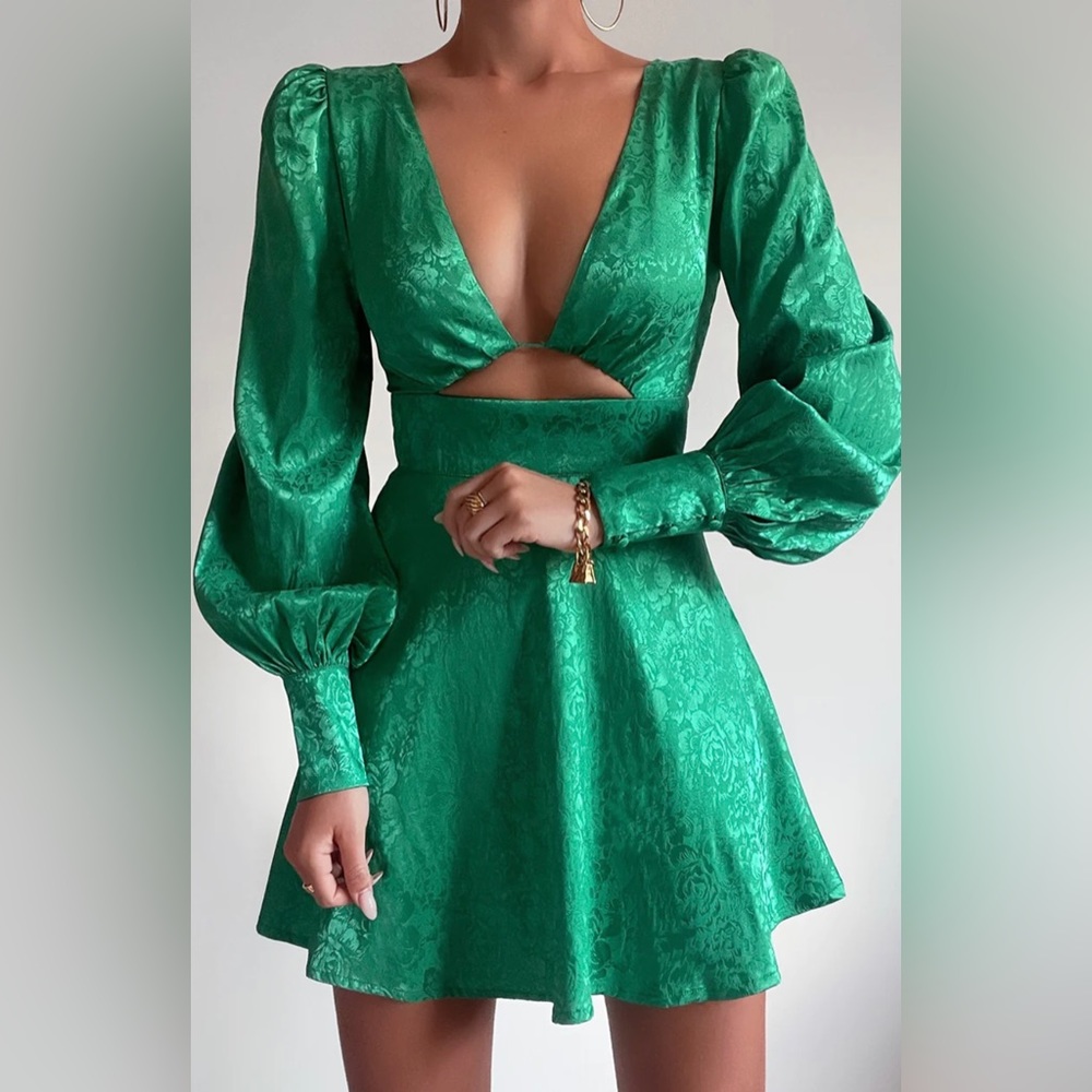 Runaway the Label Rosalia Mini Dress in Emerald